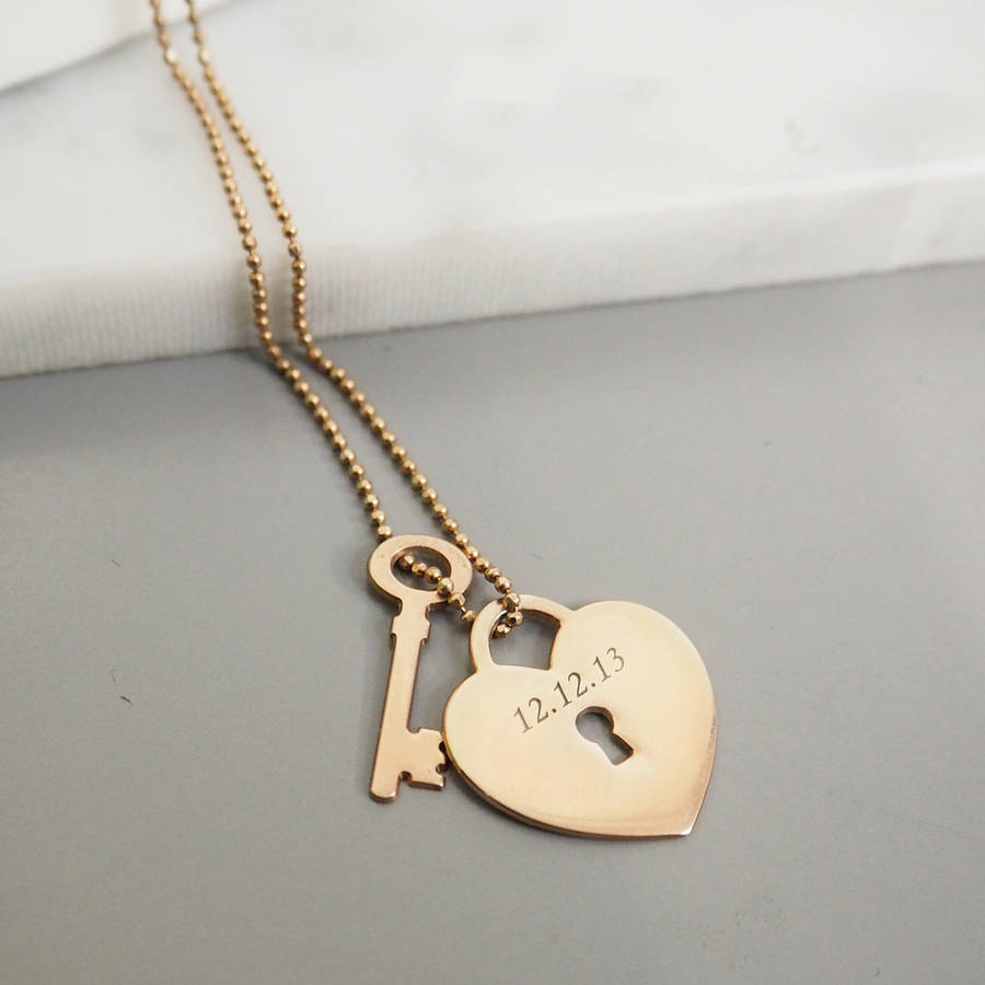 Personalised Heart Lock With Key 