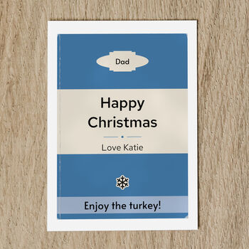 Personalised Christmas Card For Her Or Him Book Cover, 9 of 9