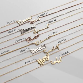 Dainty Name Necklace With Box Chain, 7 of 11