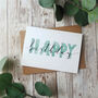 Green Calligraphy Happy Birthday Card, thumbnail 3 of 3
