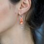 Two Pearl Colourful Marble Pearl Dangle Drop Earrings, thumbnail 3 of 10