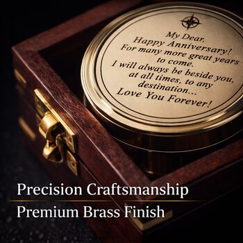 Eternal Direction Brass And Copper Colour Anniversary Sundial Compass, 8 of 12