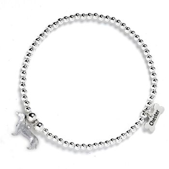 Sterling Silver 3D Dachshund Ball Bead Bracelet, 2 of 6