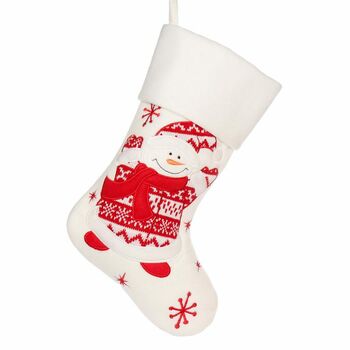 Personalised White Christmas Snowman Stocking By Dibor