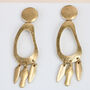 Large Gold Hoop Earrings, Gold Plated Drop Earrings, thumbnail 1 of 6