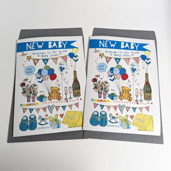 Personalised Big New Baby Boy Card, 6 of 6