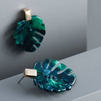 Monstera Leaf Earrings, 3 of 3