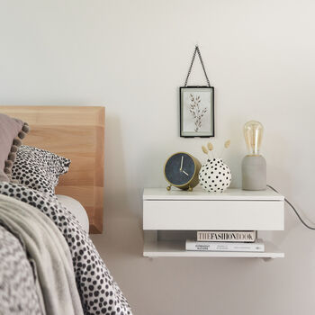 Floating Bedside Table With Drawer And Shelf, 3 of 8