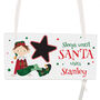 Personalised Elf Christmas Chalk Countdown Wooden Hanging Sign, thumbnail 4 of 4
