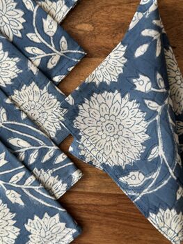 Dining Napkins, Indian Block Print, 12 Inches, 4 of 8