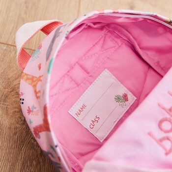 Personalised Pink Safari Print Mini Backpack, 4 of 7