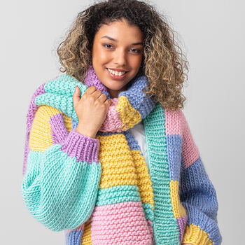 Blanket Scarf Beginner Knitting Kit, 3 of 10