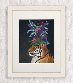 Hot House Tigers Set Two Art Prints, Framed Or Unframed, 5 of 8