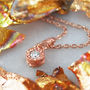 Diamond April Birthstone Rose/Gold Plated Necklace, thumbnail 4 of 5