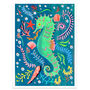 Seahorse Colourful Ocean Nursery Print, thumbnail 2 of 9