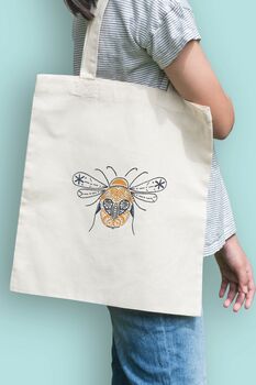 Whimsical Bumblebee Tote Bag Embroidery Kit, 3 of 5
