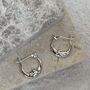 Sterling Silver Crescent Moon Face Hoops, thumbnail 8 of 9