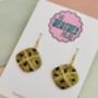 Hot Cross Bun Glitter Earrings, thumbnail 3 of 5