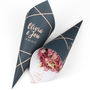 Geometric Personalised Wedding Cones With Confetti, thumbnail 3 of 8