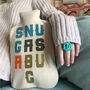 Cool Personalised Typographic Hot Water Bottle Covers, thumbnail 2 of 7