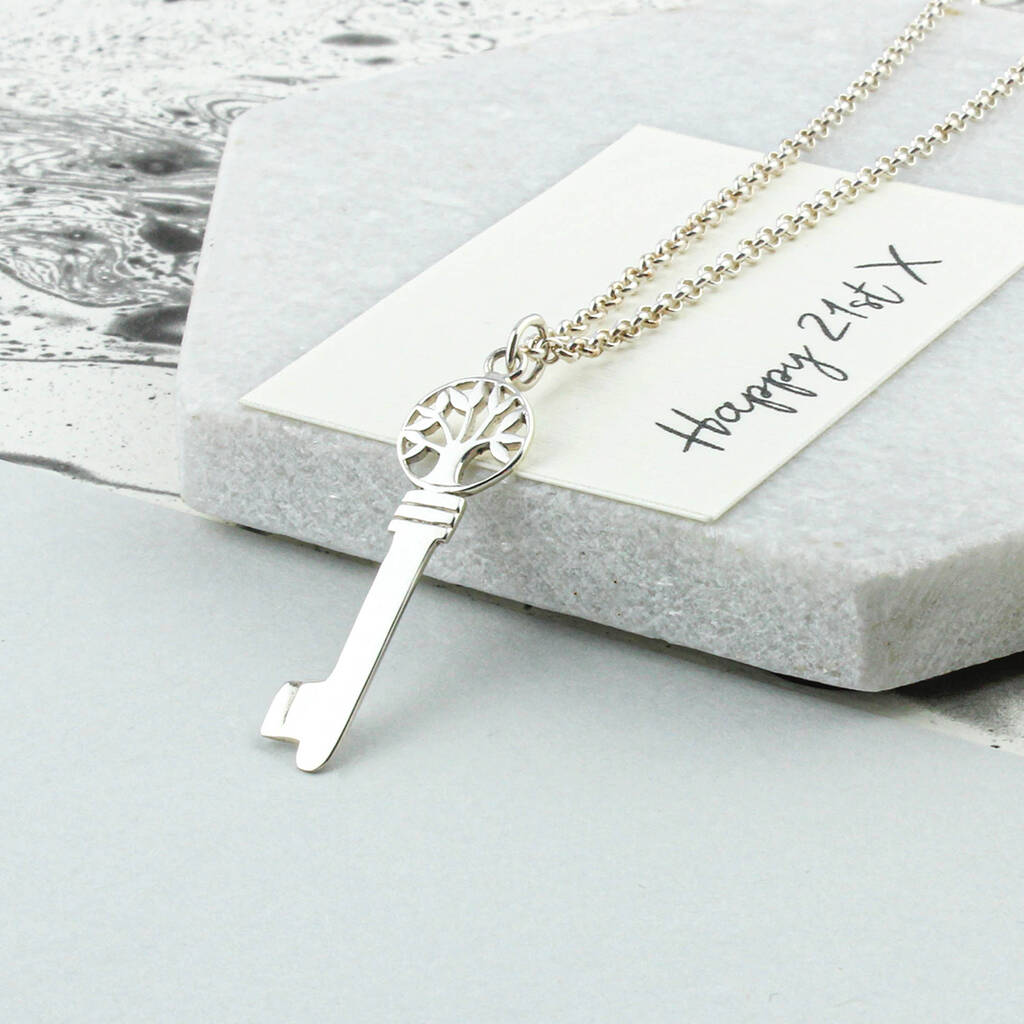 Sterling Silver 21st Birthday Key Pendant By Charlie Boots