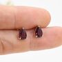 Sterling Silver Genuine Garnet Droplet Stud Earrings, thumbnail 4 of 10