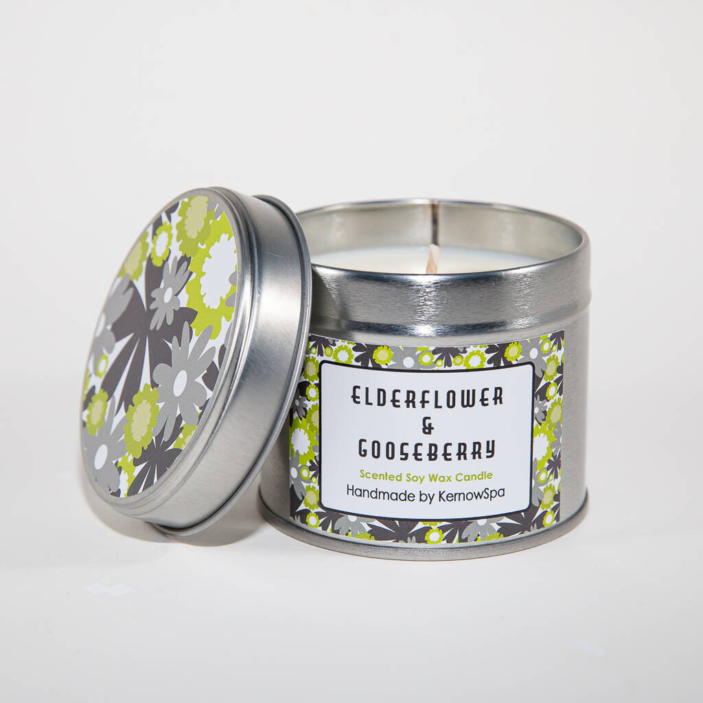 Elderflower And Gooseberry Candle Tin, 1 of 2