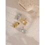 Milan Ivory D’or Gold Pearl Charm Ribbon Earrings, thumbnail 4 of 4