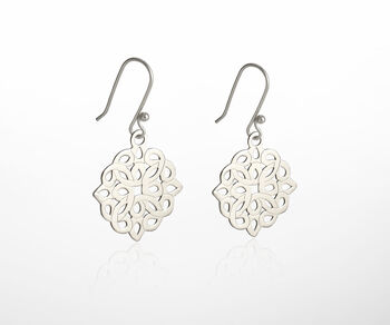 Knot Drop Earrings In Sterling Silver, 2 of 7