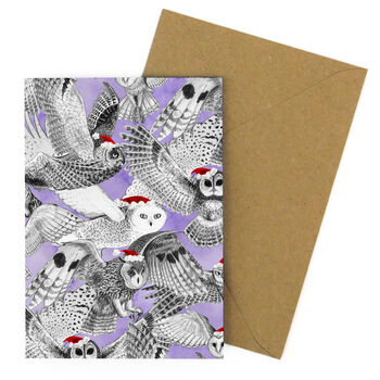 Parliament Of Christmas Owls Greetings Card, 4 of 6