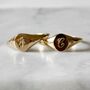 Mini Initial And Diamonds Signet Ring Gold/Silver, thumbnail 5 of 12