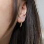 18k Gold Plated Brass Small Liquid Drop Earrings, thumbnail 2 of 5