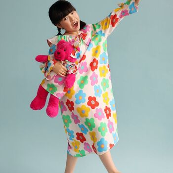 Alessia Girls Nightdress Set With Matching Teddy Bear, 4 of 6