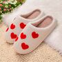 Red Love Heart Plush Slippers, thumbnail 2 of 5