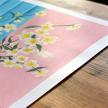 Flowers And Lemons Wall Art | Hand Painted Botanical Still Life Print, 2 of 11