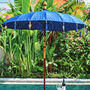 Handmade Balinese Garden Parasol – Coastal Blue, thumbnail 1 of 4