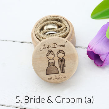 Personalised Wooden Wedding Ring Box In Nine Designs, 6 of 12