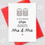 Christmas Jumper Wife Mrs And Mrs First Christmas Card, thumbnail 1 of 3