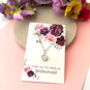 Thank You Bridesmaid Sterling Silver Mini Sunflower Necklace, thumbnail 6 of 10