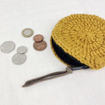 Fair Trade Crochet Wool Circular Spiral Coin Purse, 5 of 9