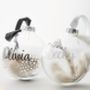 Monochrome Feather Personalised Bauble, thumbnail 1 of 3