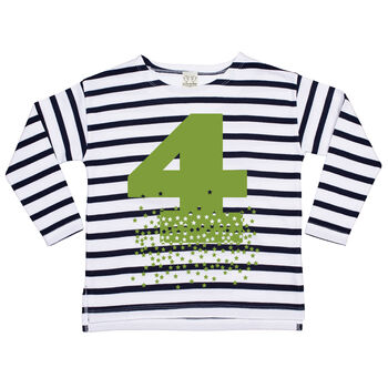 Age Number One To Nine Stripy Tshirt, 7 of 12