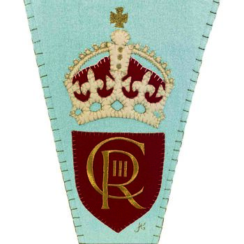 Souvenir Coronation Pennant In Embroidered Pure Wool, 7 of 9