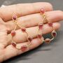 Ruby Hoops Sterling Silver Earrings, thumbnail 5 of 6