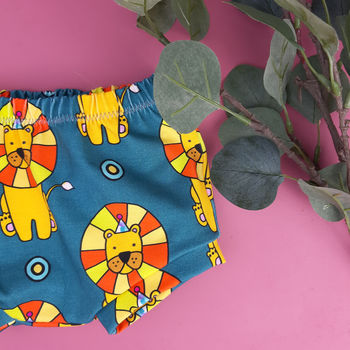 Illustrated 'Circus Lion' Print Baby And Toddler Shorts, 2 of 7