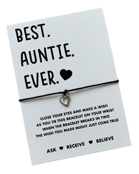 Best Auntie Ever Wish Bracelet | Gift For Auntie, 4 of 7