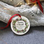 Engagement Ceramic Wreath Christmas Decoration, thumbnail 2 of 7