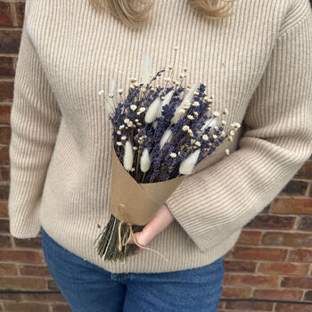 Dried Lavender Bunch With White Bunny Tails, 5 of 5