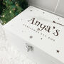 Personalised White Engraved Wooden Santa Sleigh Christmas Eve Box Three Sizes 22cm | 27cm | 30cm, thumbnail 4 of 5