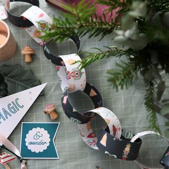 Mixed Greenery Christmas Paper Chains Garland Kit, 11 of 11